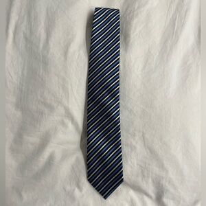 Classic Striped Blue and White Tie